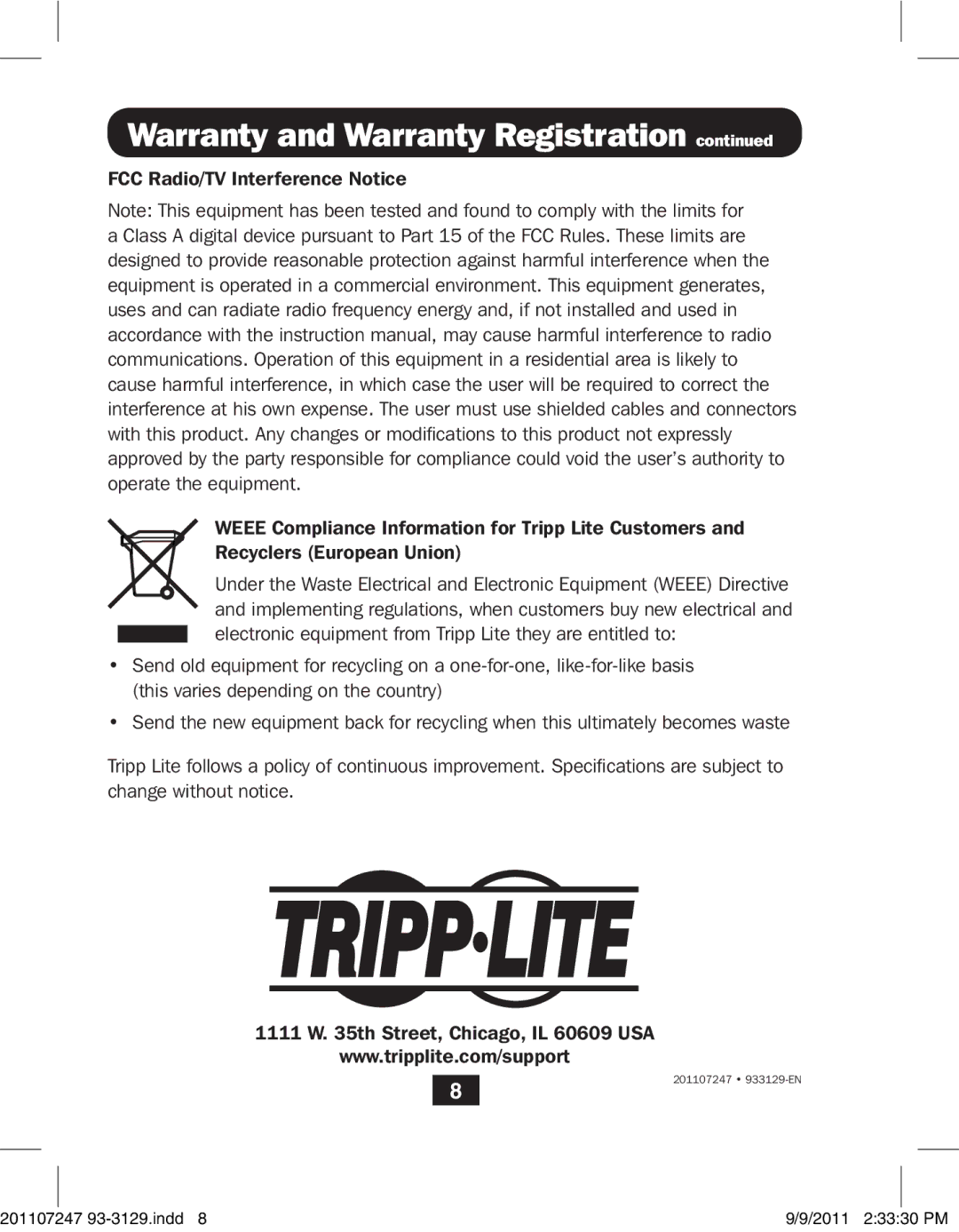 Tripp Lite B004-DUA4-K-R owner manual 201107247 933129-EN 