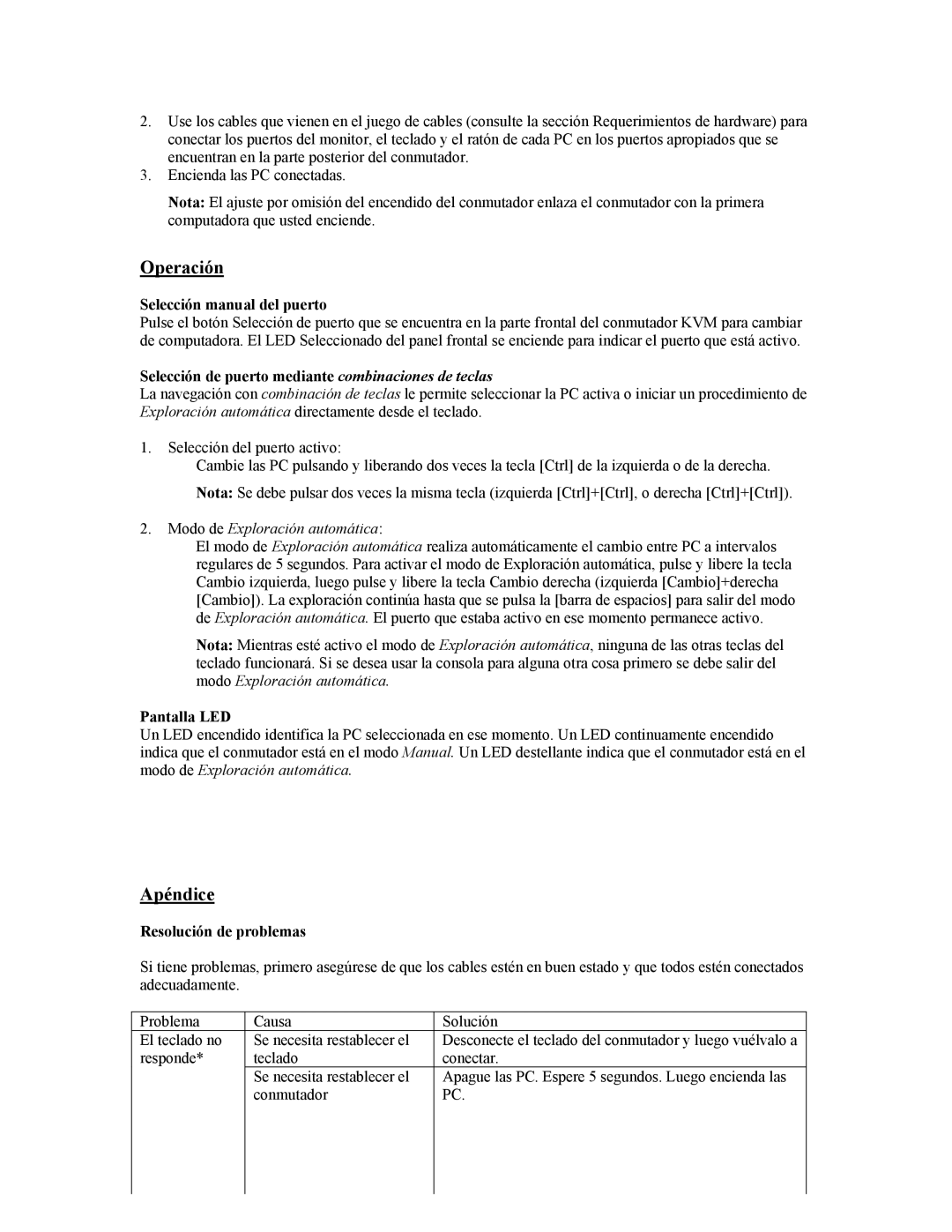 Tripp Lite B005-002-R user manual Operación, Apéndice 