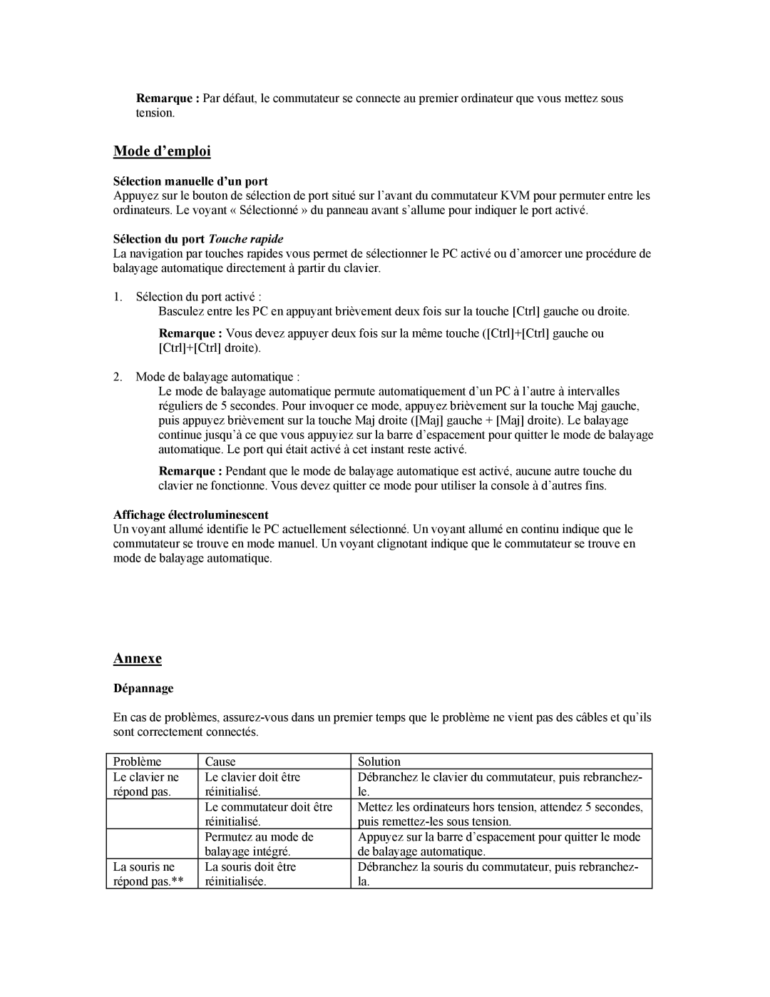 Tripp Lite B005-002-R user manual Mode d’emploi, Annexe 