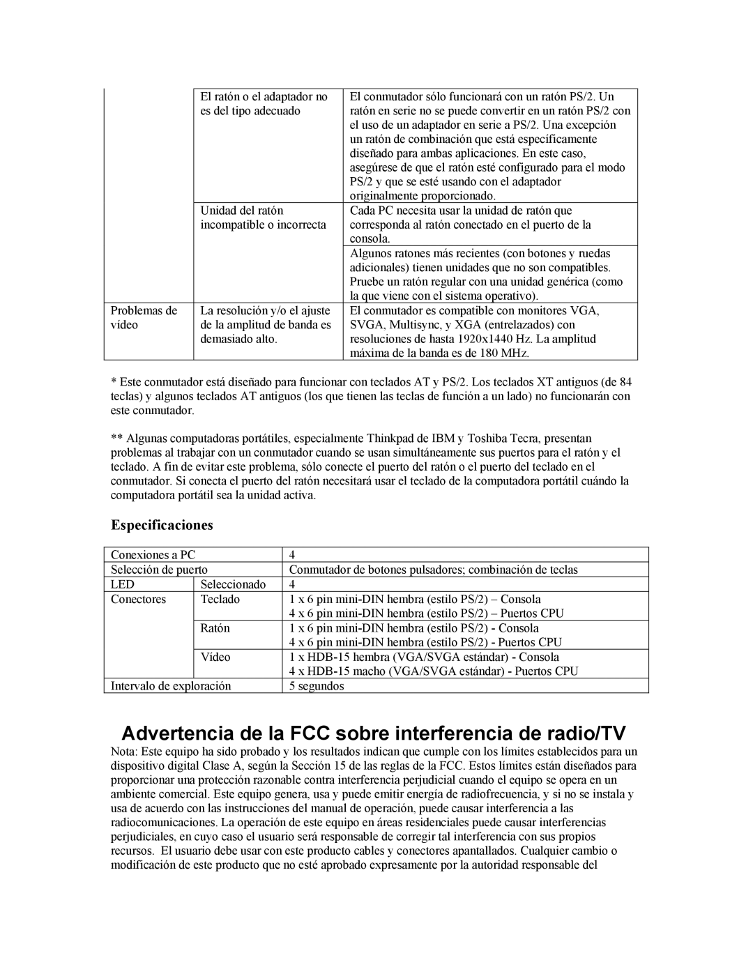 Tripp Lite B005-004-R user manual Especificaciones, Led 