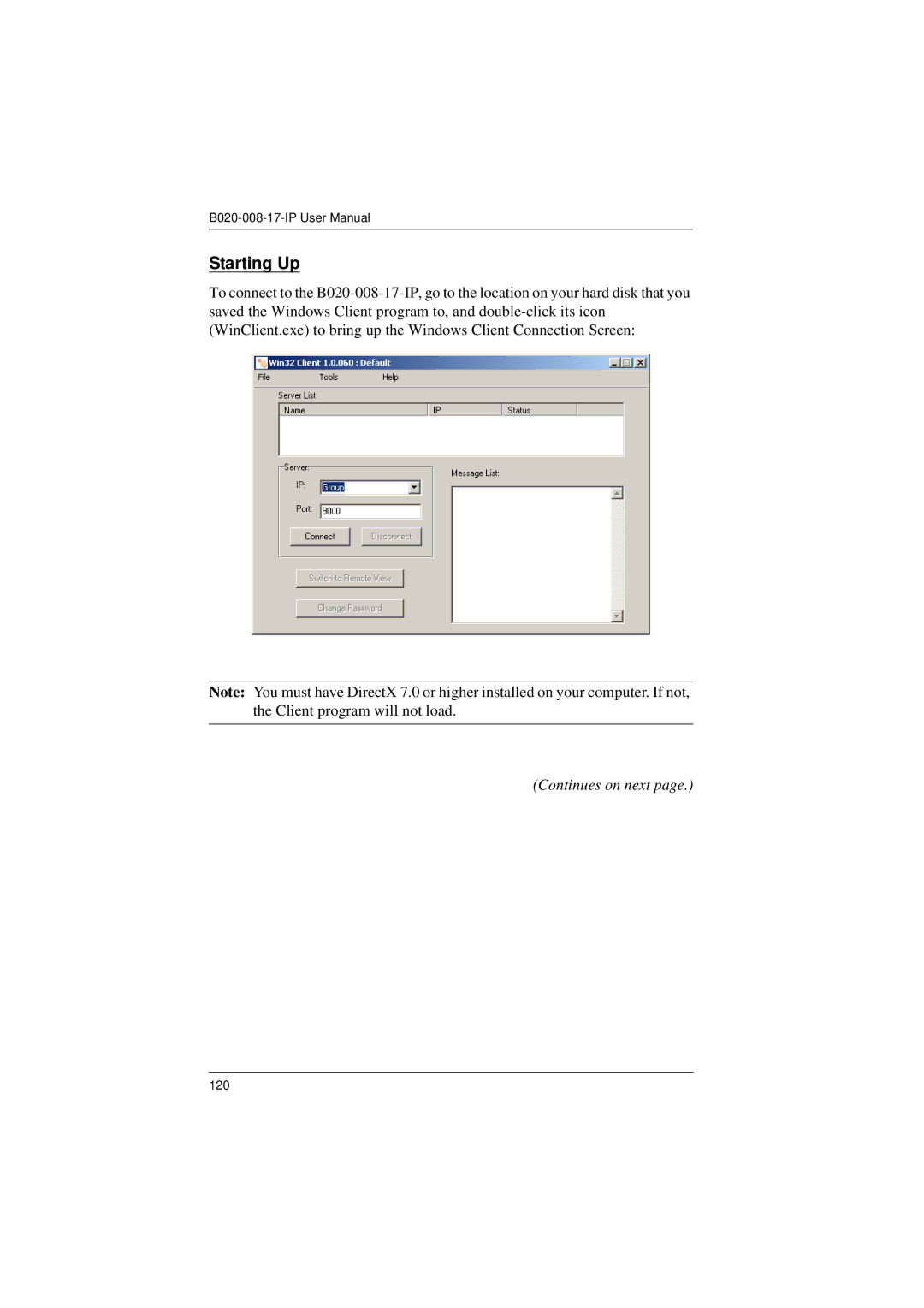 Tripp Lite B020-008-17-IP user manual Starting Up 