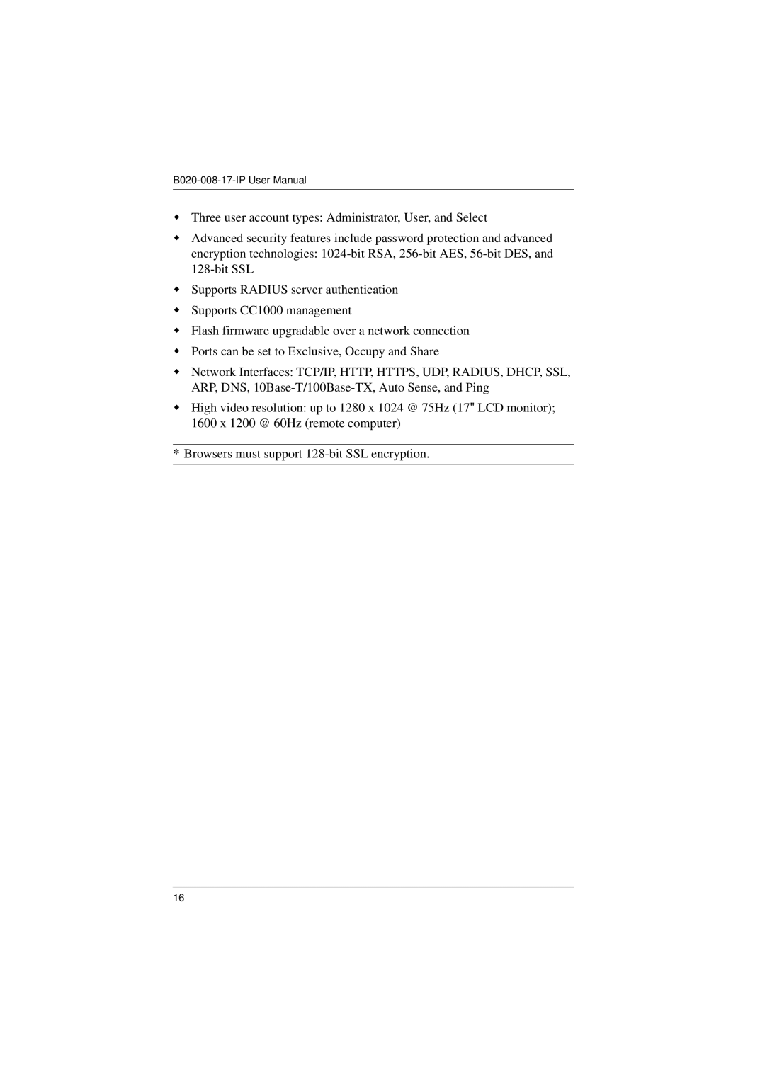 Tripp Lite B020-008-17-IP user manual 