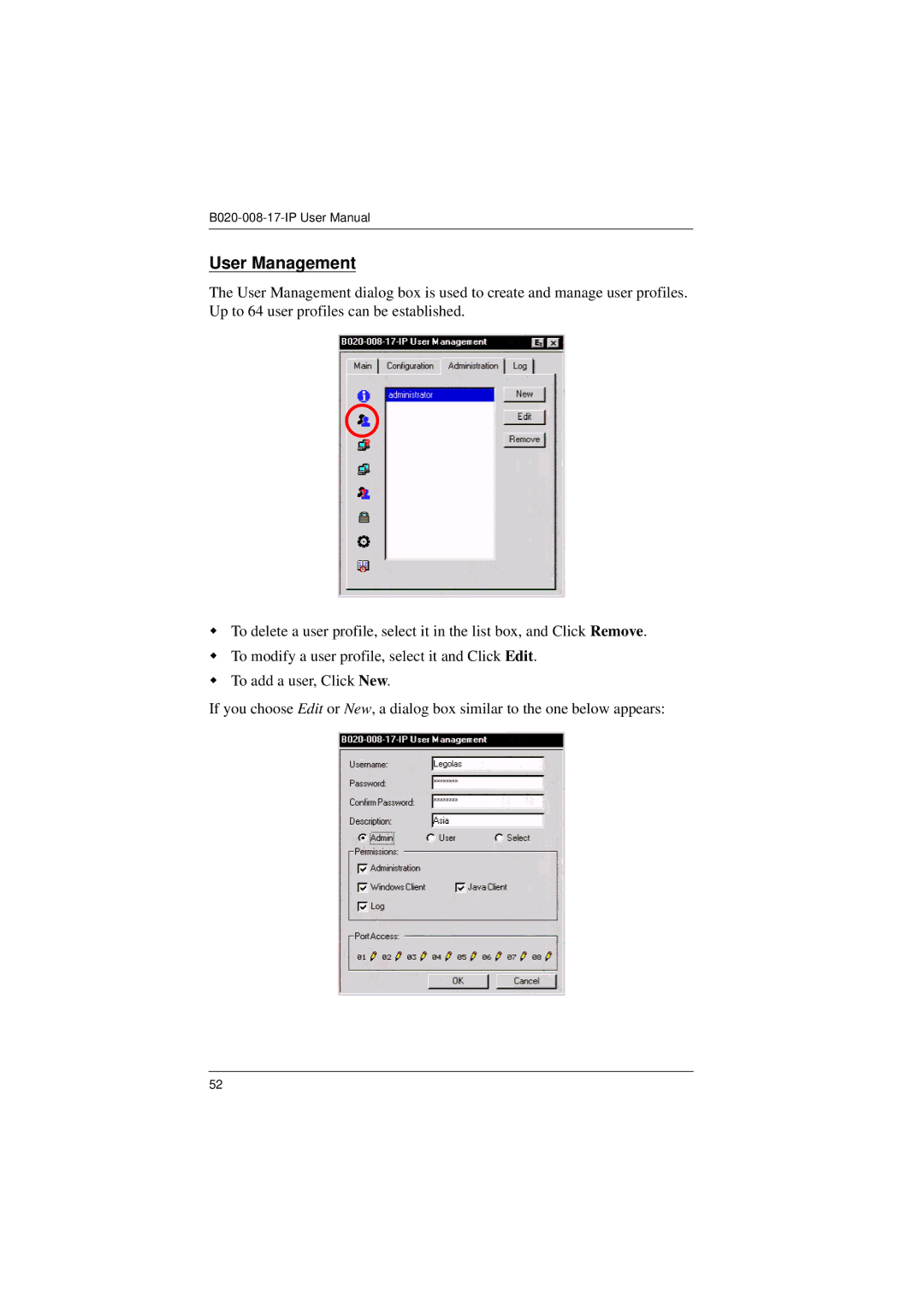 Tripp Lite B020-008-17-IP user manual User Management 