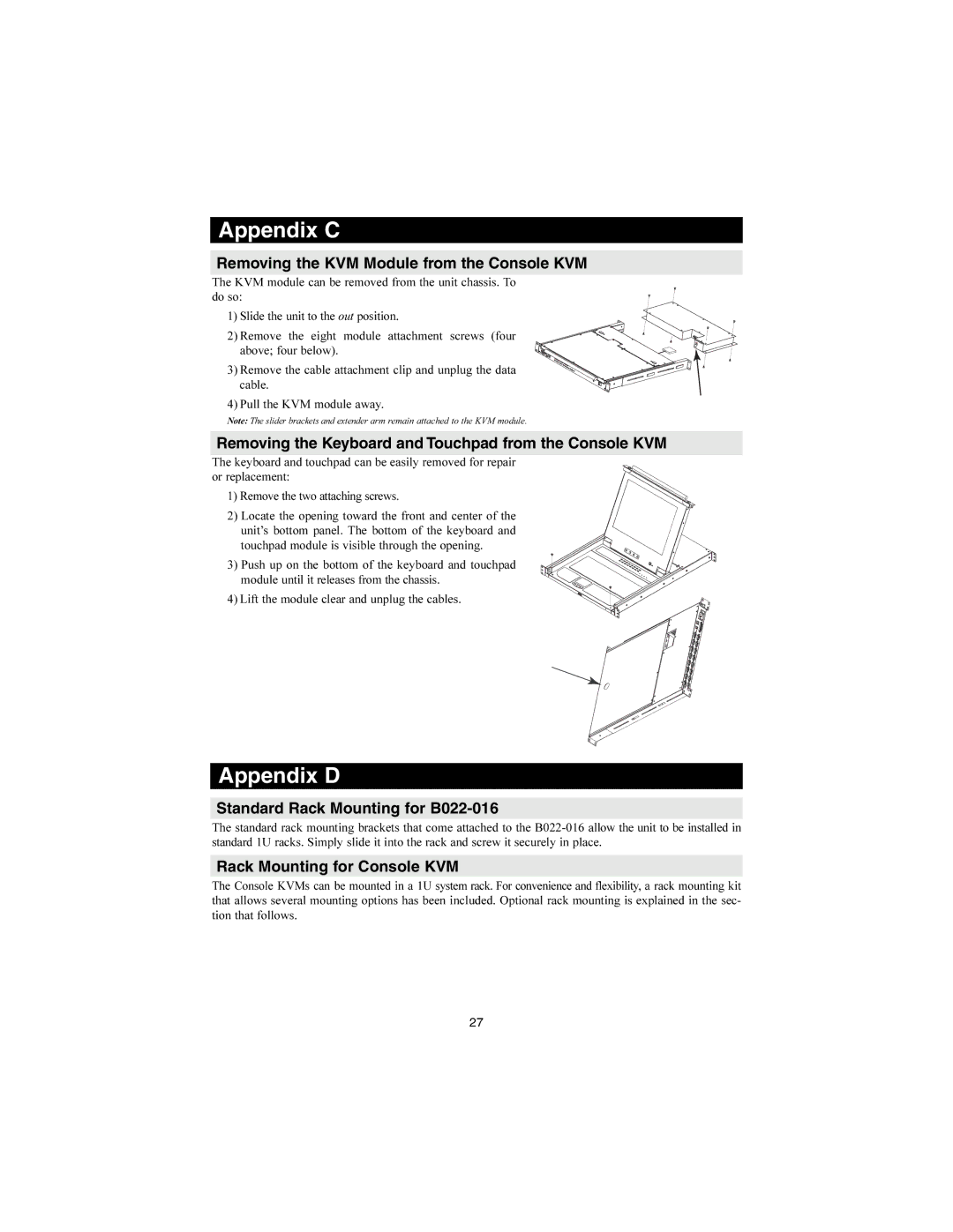 Tripp Lite B020-008 warranty Appendix C, Appendix D 