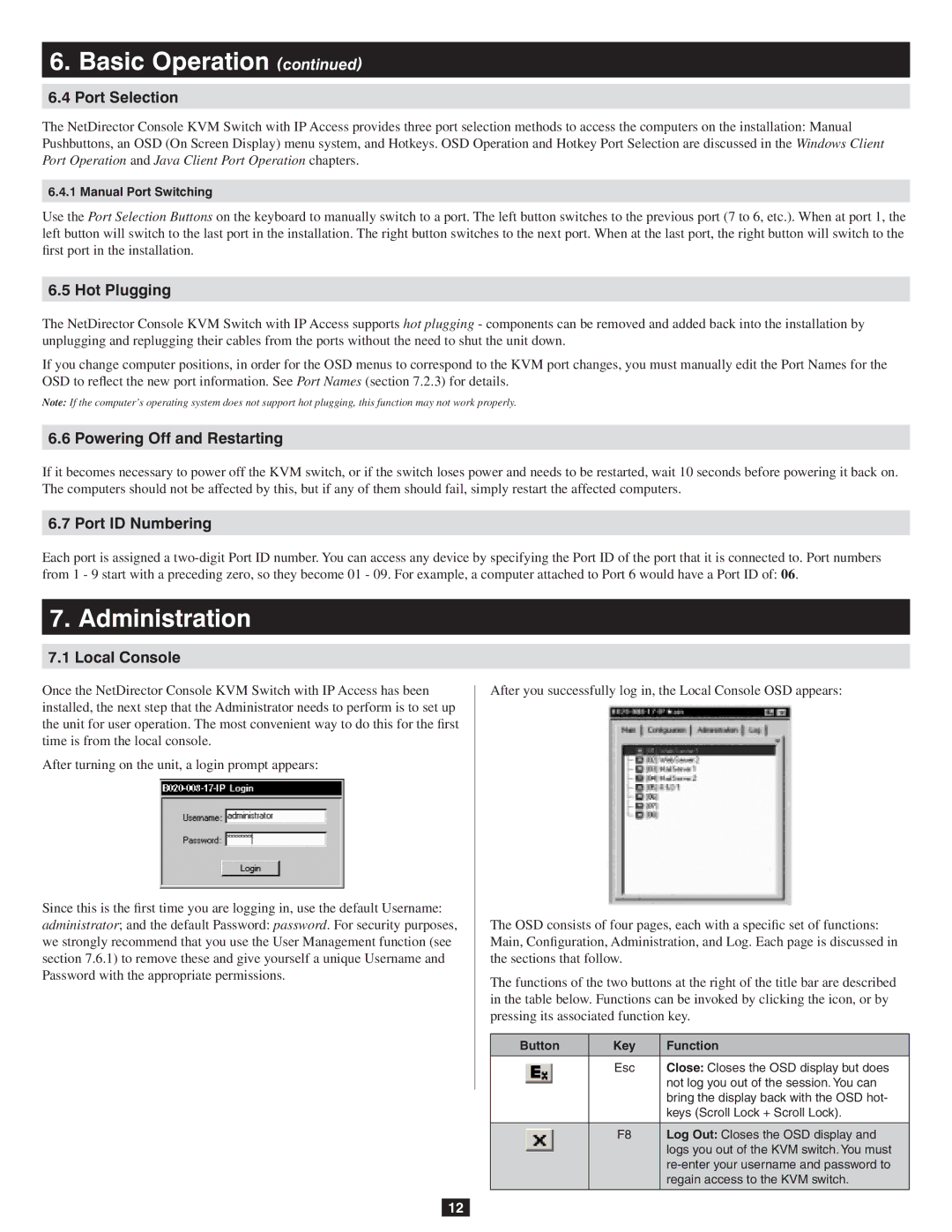 Tripp Lite B020-016-17-IP owner manual Administration 