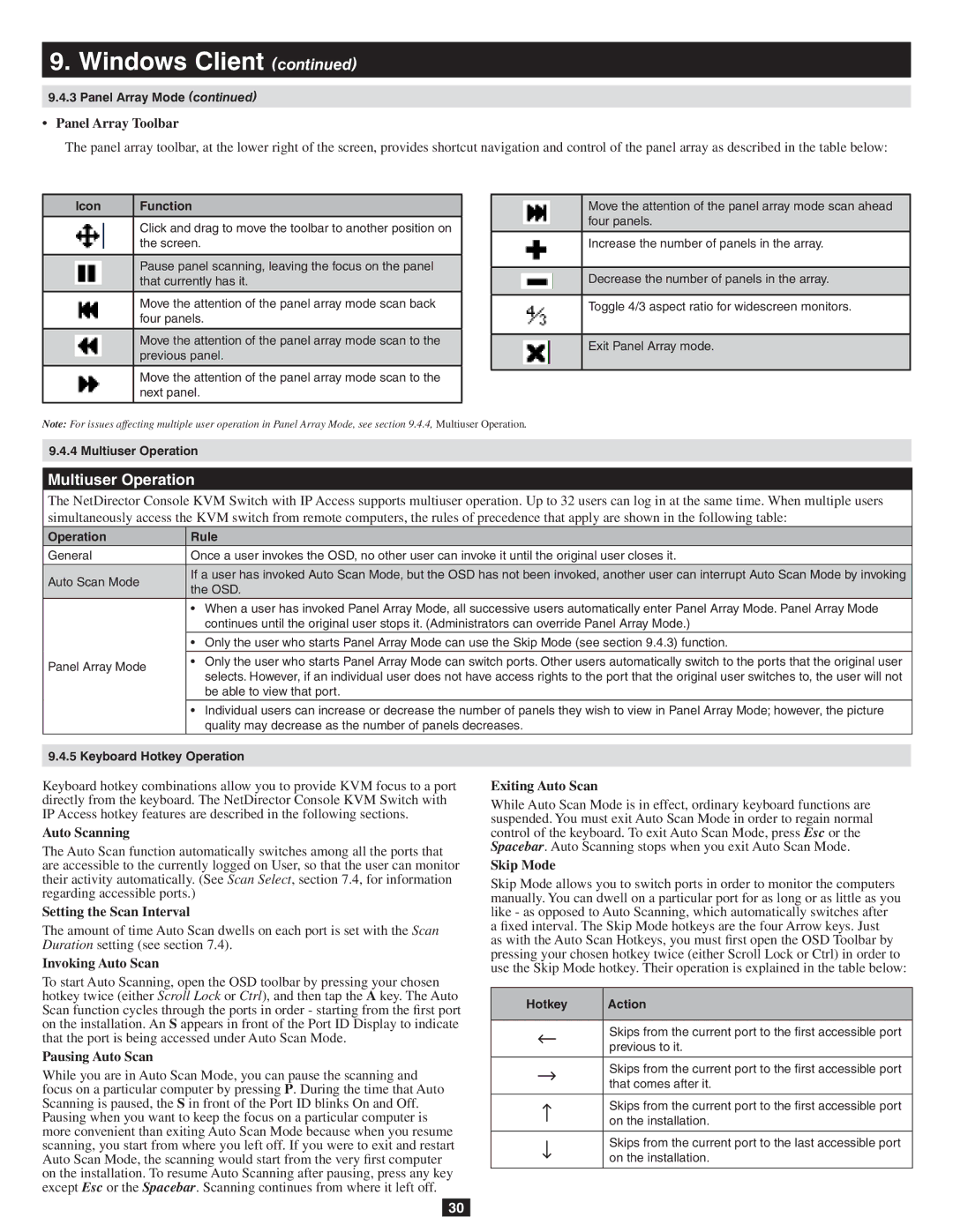 Tripp Lite B020-016-17-IP owner manual Multiuser Operation 