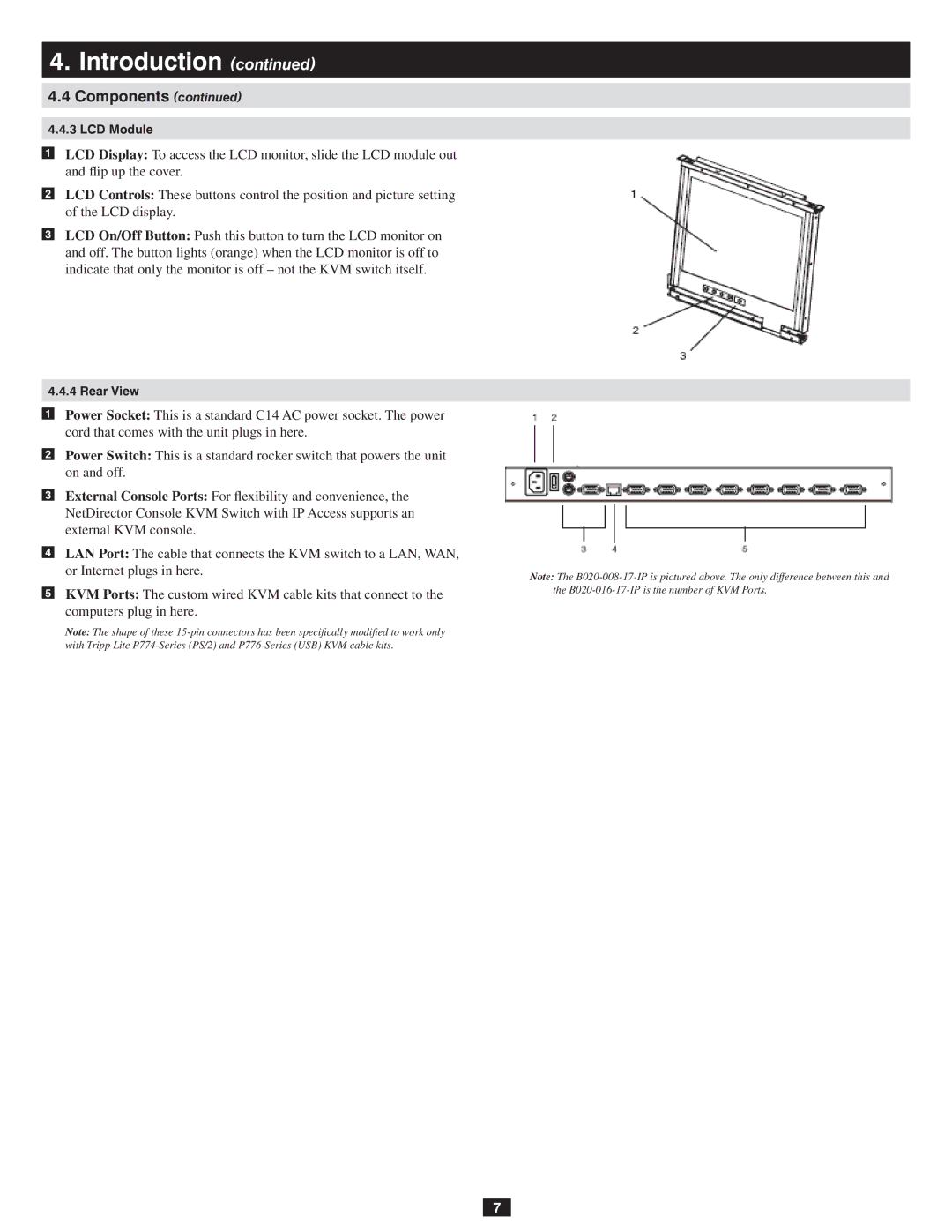 Tripp Lite B020-016-17-IP owner manual LCD Module 