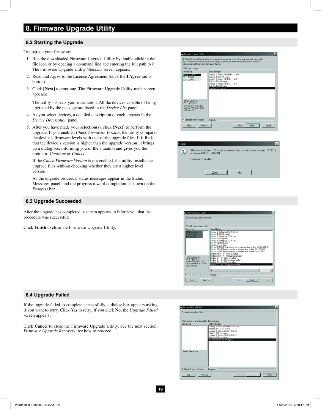 Tripp Lite B020-U08-19-K, B020-U08-19KTAA, B020-U16-19-K owner manual Progress bar 