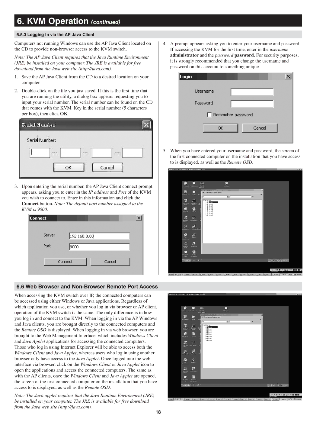 Tripp Lite B022-U08-IP owner manual Web Browser and Non-Browser Remote Port Access 