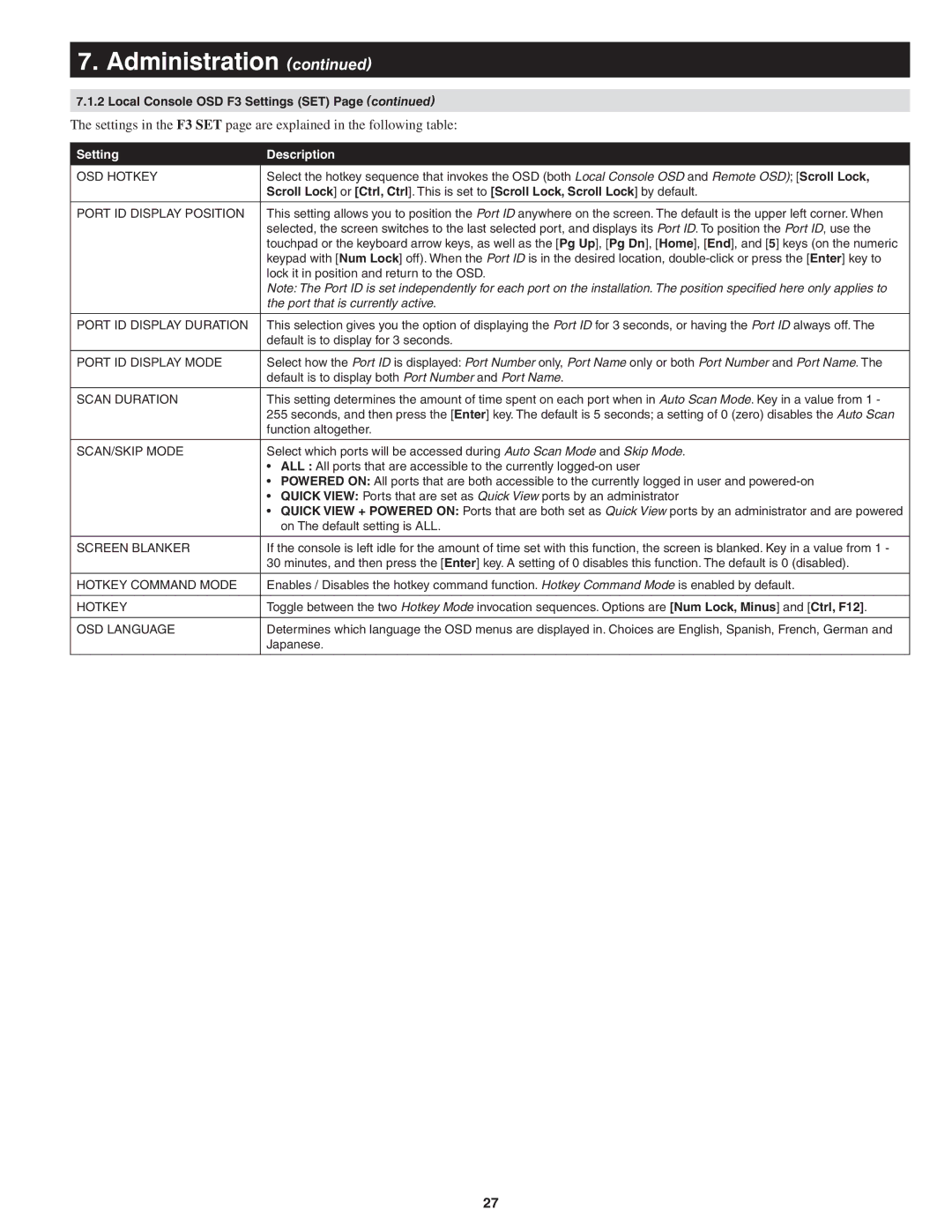 Tripp Lite B022-U08-IP owner manual Port that is currently active 