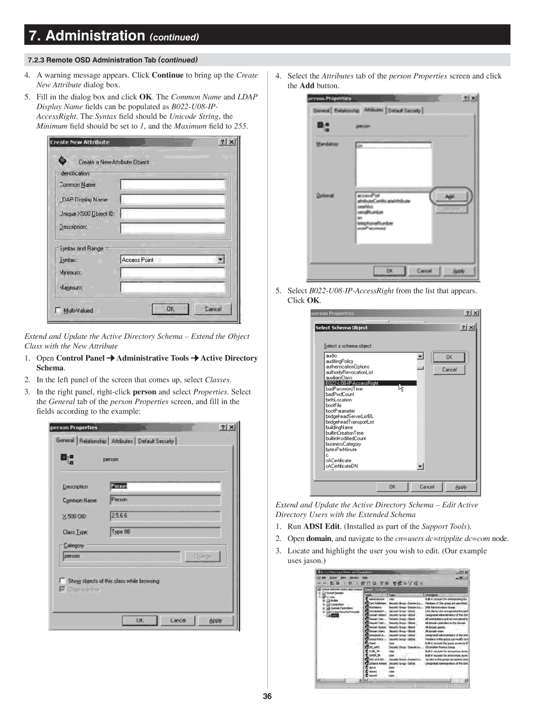 Tripp Lite B022-U08-IP owner manual Administration 