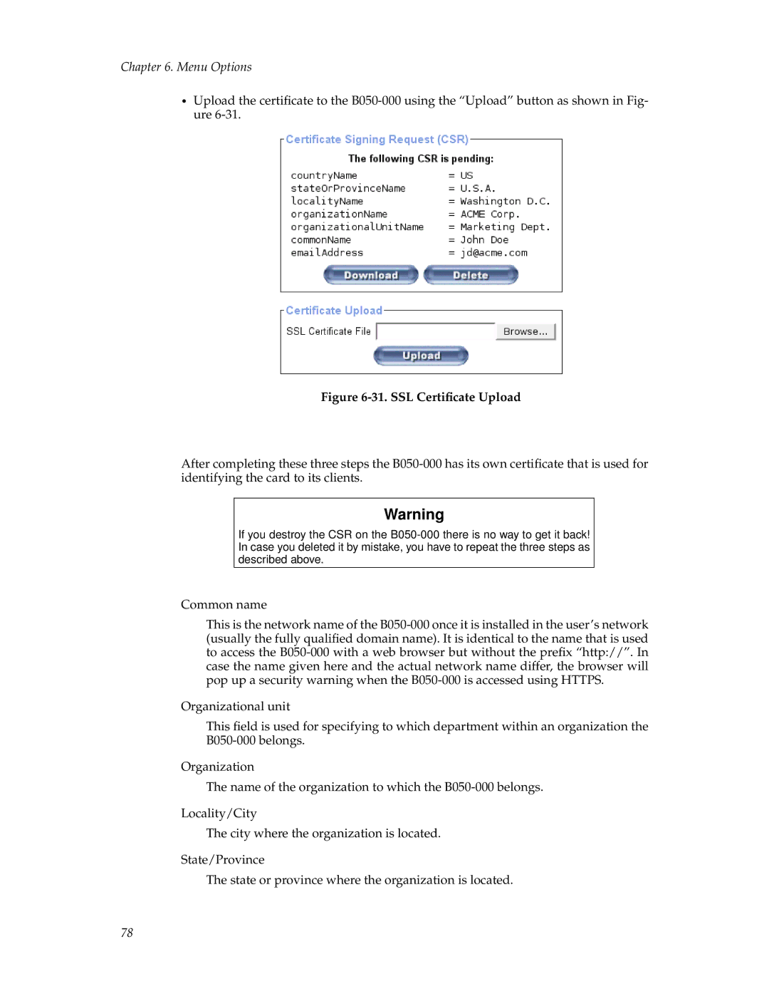 Tripp Lite B050-000 manual SSL Certiﬁcate Upload 