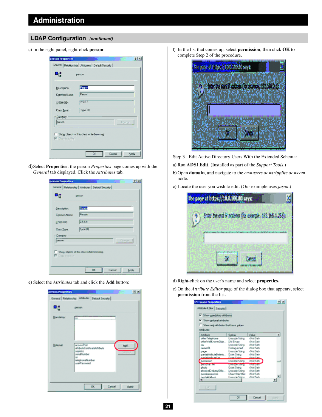 Tripp Lite B051-000 IP owner manual Administration 