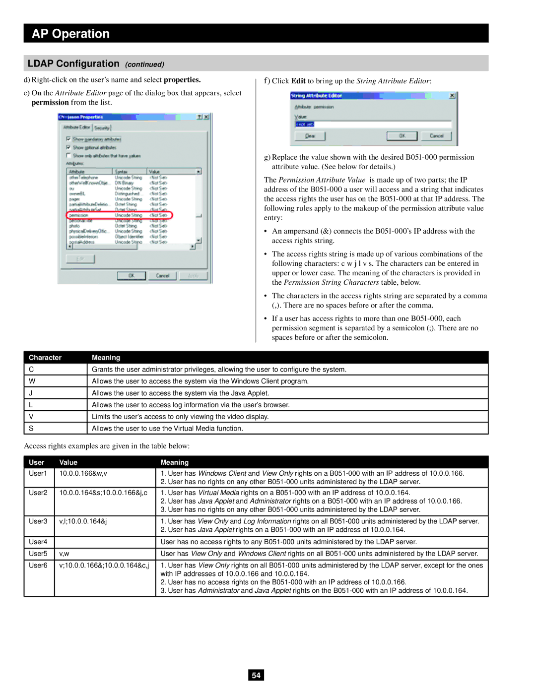 Tripp Lite B051-000 IP owner manual With IP addresses of 10.0.0.166 