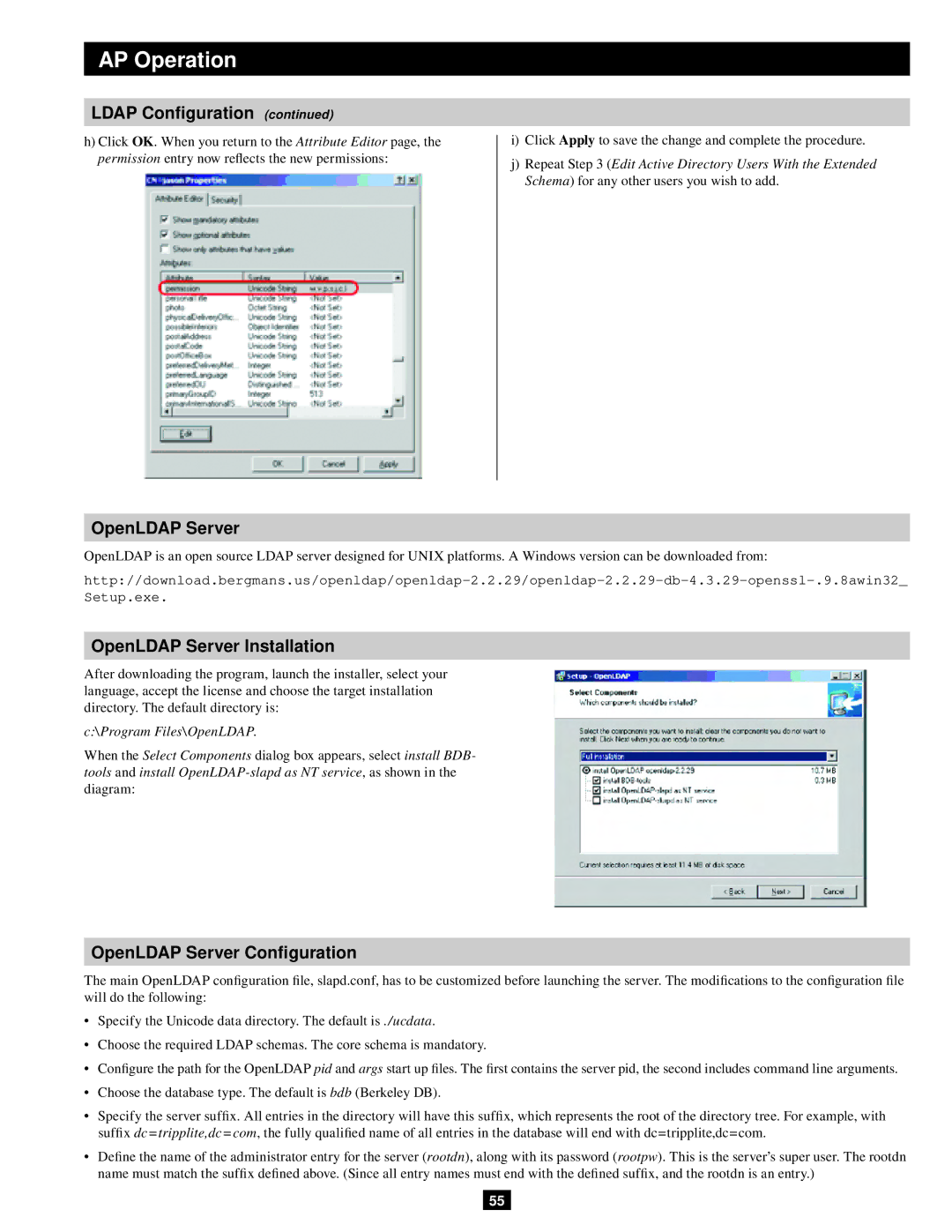 Tripp Lite B051-000 IP owner manual OpenLDAP Server 