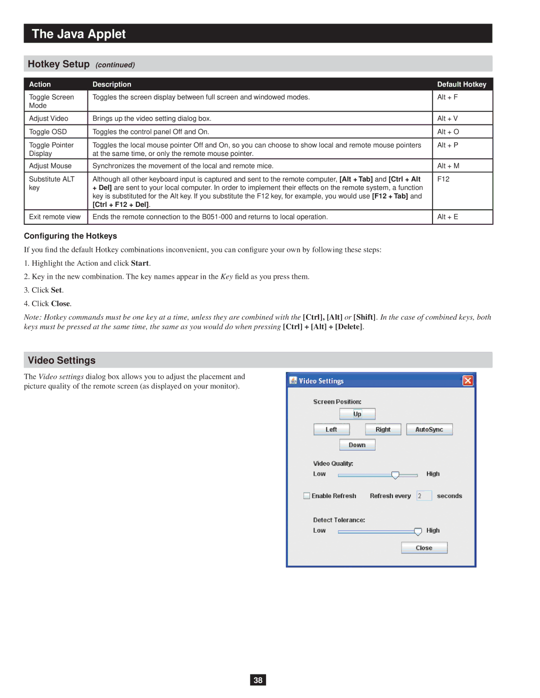 Tripp Lite B051-000 owner manual Ctrl + F12 + Del 