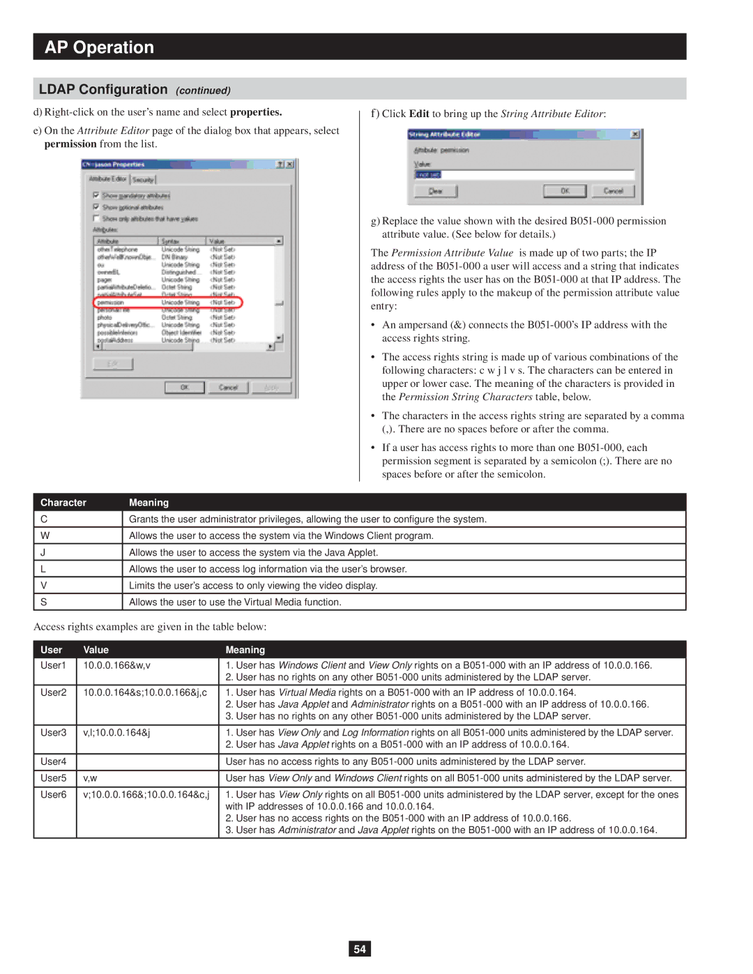 Tripp Lite B051-000 owner manual With IP addresses of 10.0.0.166 