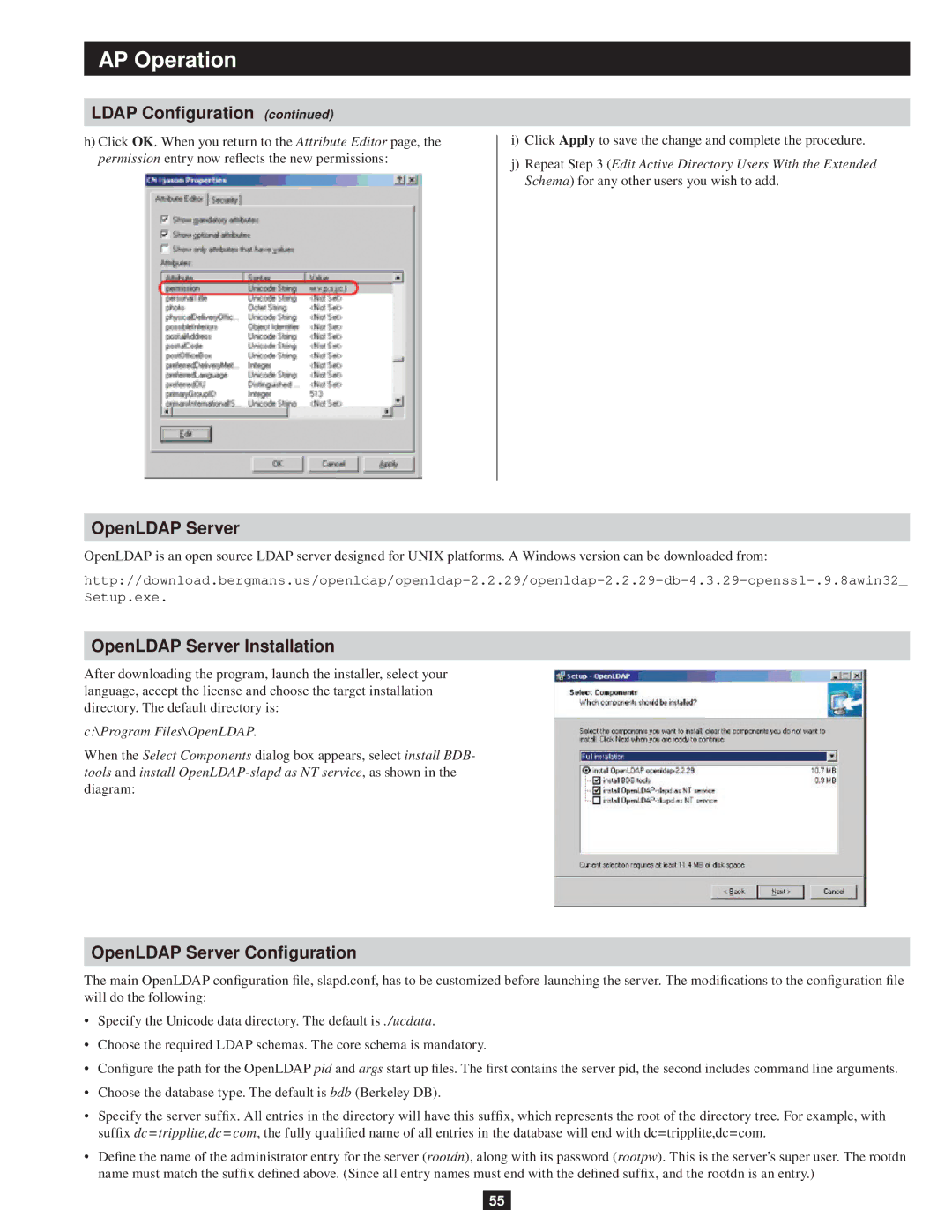 Tripp Lite B051-000 owner manual OpenLDAP Server 