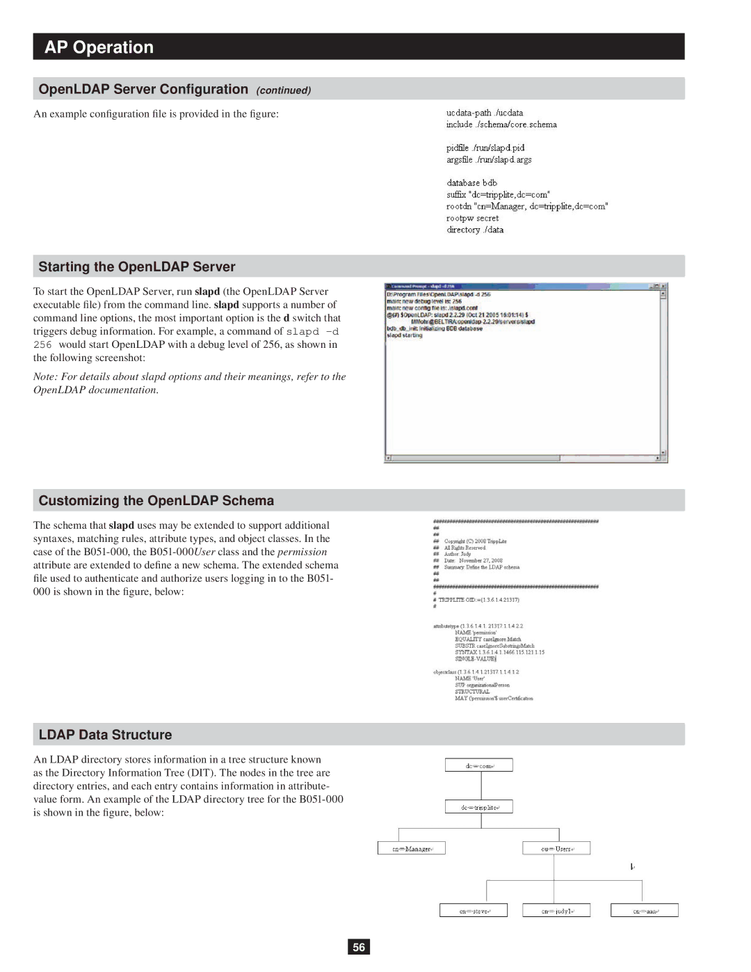 Tripp Lite B051-000 owner manual Starting the OpenLDAP Server, Ldap Data Structure 