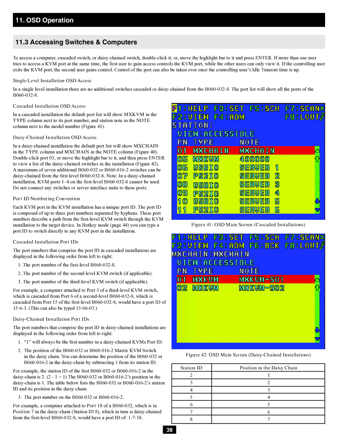 Tripp Lite B060-032-8 owner manual Accessing Switches & Computers 