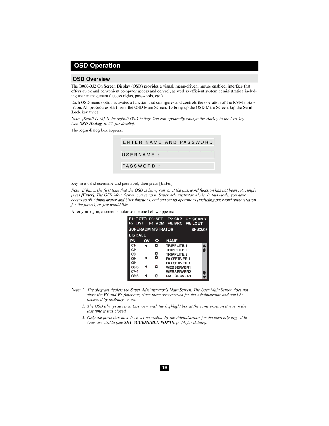 Tripp Lite B060-032 owner manual OSD Operation, OSD Overview 