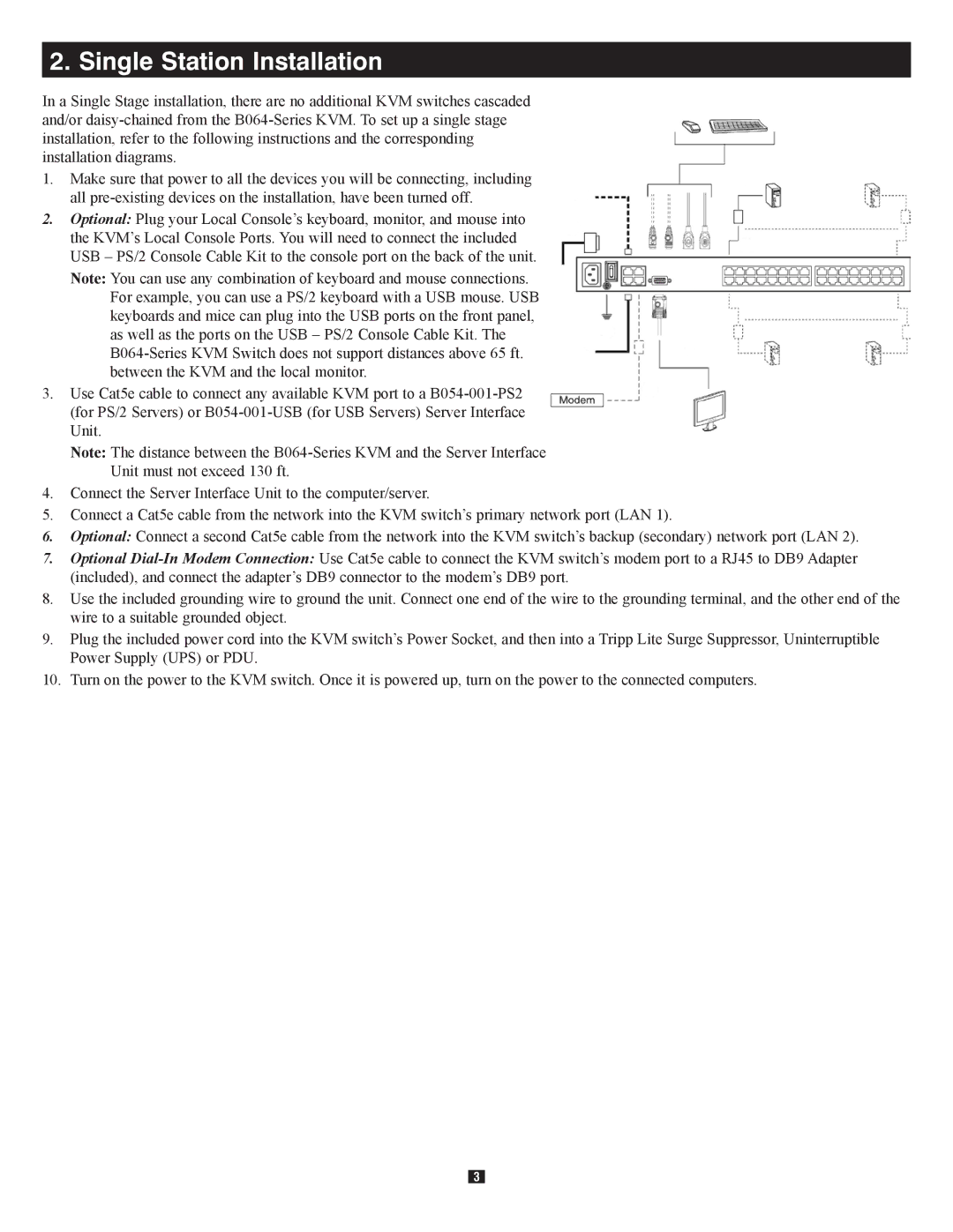 Tripp Lite B064-016-04-IP quick start Single Station Installation 