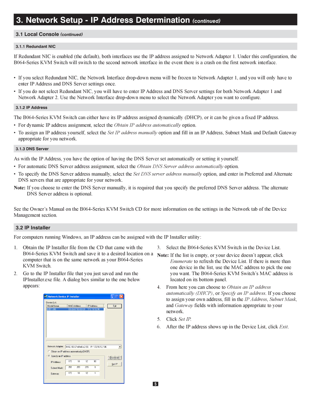 Tripp Lite B064-016-04-IP quick start IP Installer 