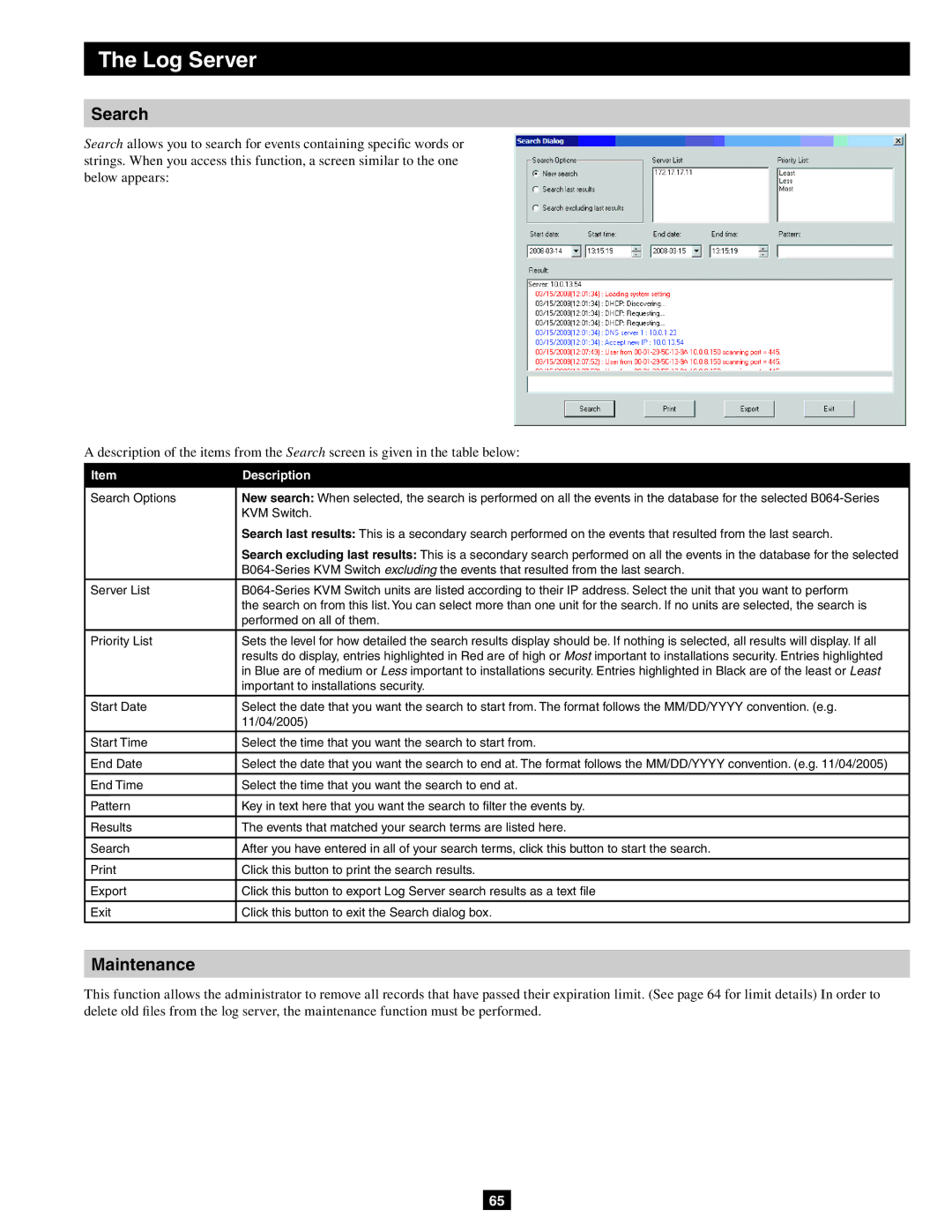 Tripp Lite B064-032-04-IP, B064-032-02-IP, B064-016-02-IP owner manual Search, Maintenance 