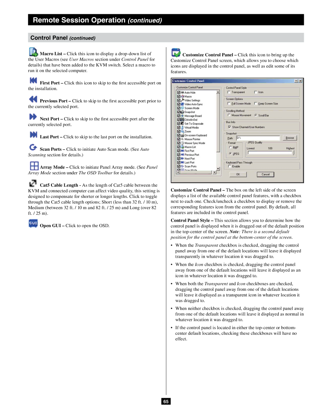 Tripp Lite B064-032-02-IPG, B064-032-04-IPG, B064-016-04-IPG, B064-016-02-IPG owner manual Remote Session Operation 