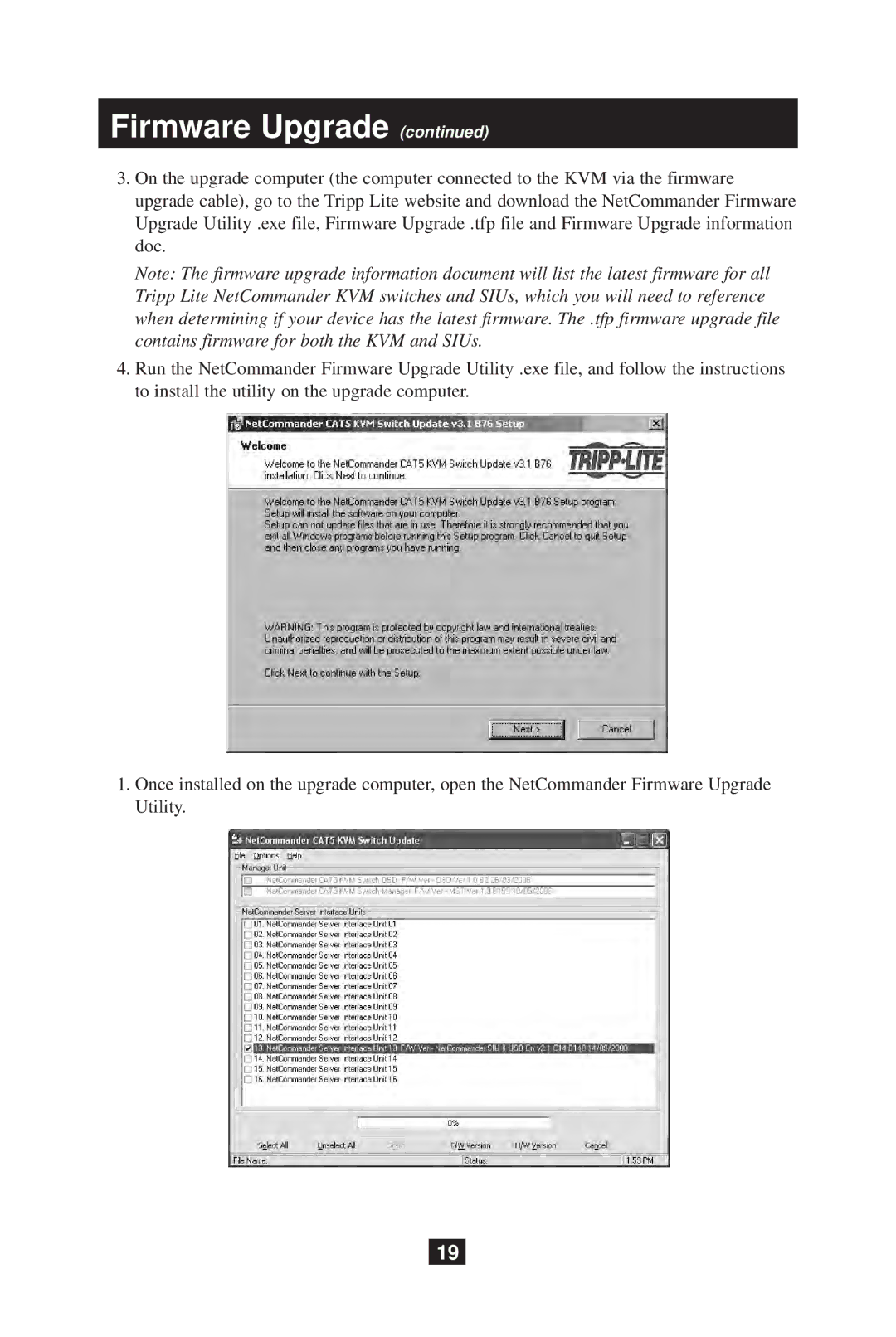 Tripp Lite B070-008-19 owner manual Utility 