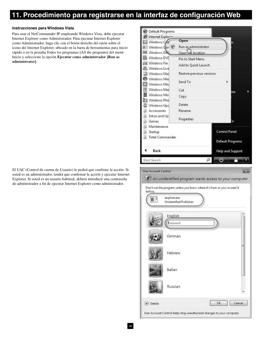 Tripp Lite B070-016-19-IP warranty Instrucciones para Windows Vista 