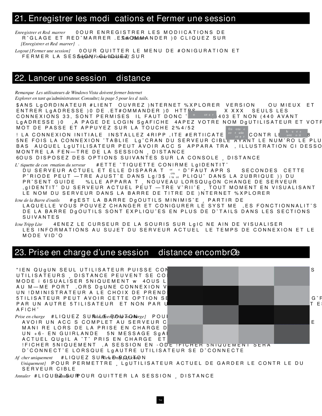 Tripp Lite B070-016-19-IP warranty Enregistrer les modifications et Fermer une session, Lancer une session à distance 