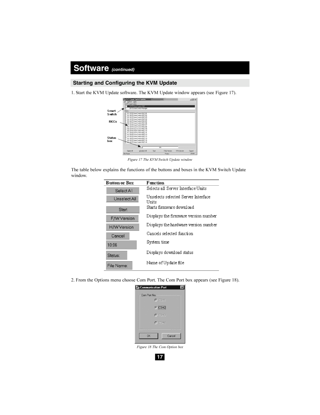 Tripp Lite B072-016-1, B072-008-1 owner manual Starting and Configuring the KVM Update, KVM Switch Update window 