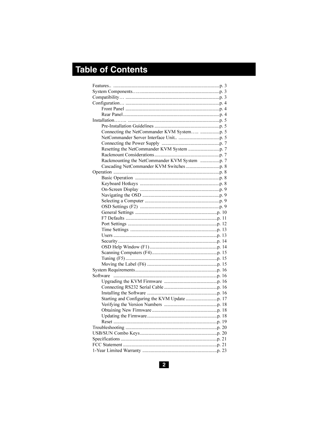 Tripp Lite B072-008-1, B072-016-1 owner manual Table of Contents 