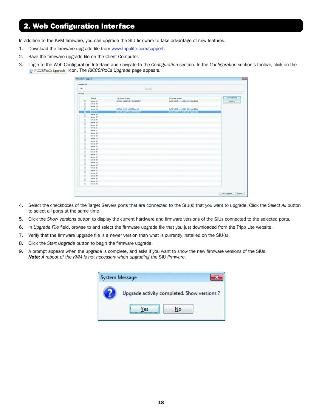 Tripp Lite B072-008-IP, B072-016-IP, B070-016-19-IP, B070-008-19-IP owner manual Web Configuration Interface 