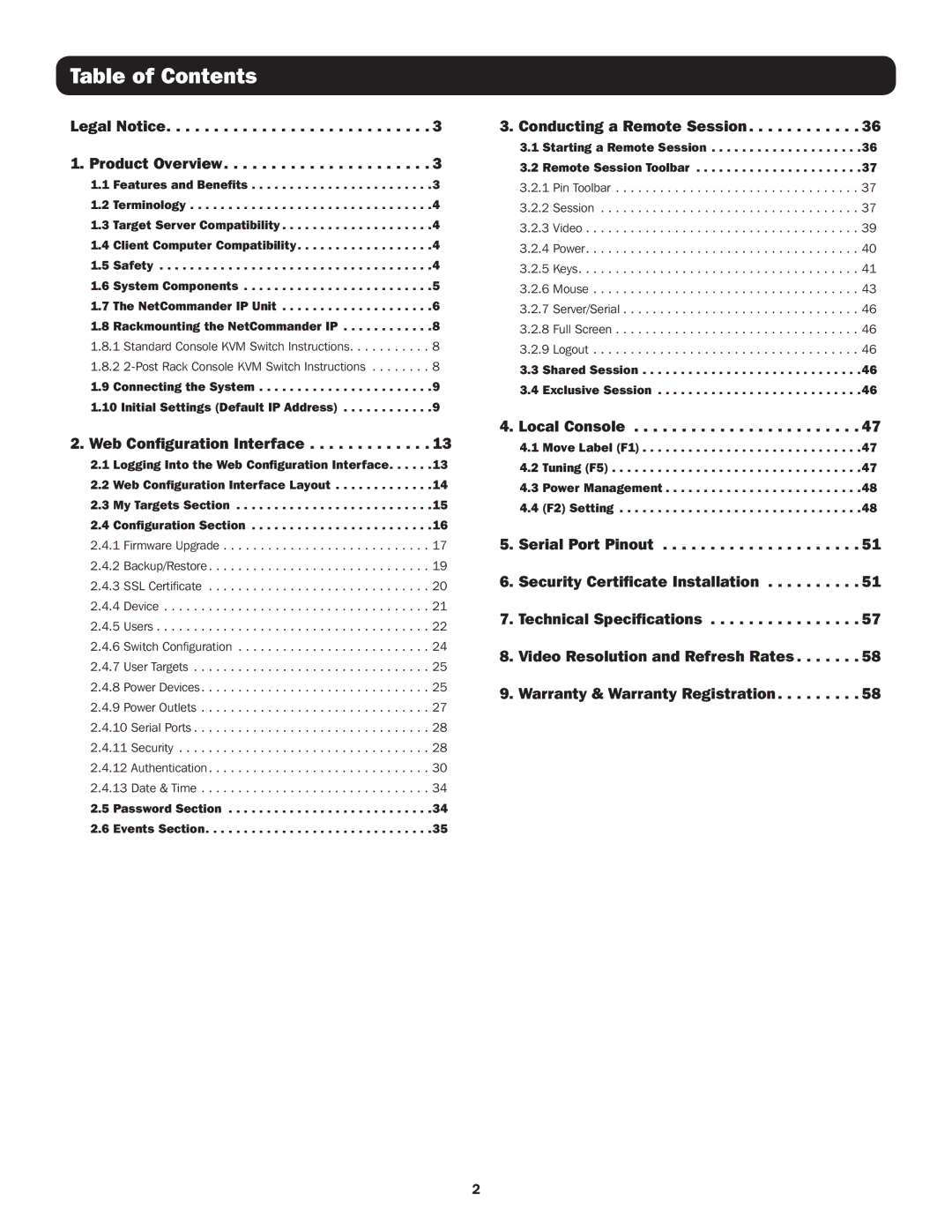 Tripp Lite B072-008-IP, B072-016-IP, B070-016-19-IP, B070-008-19-IP owner manual Table of Contents 