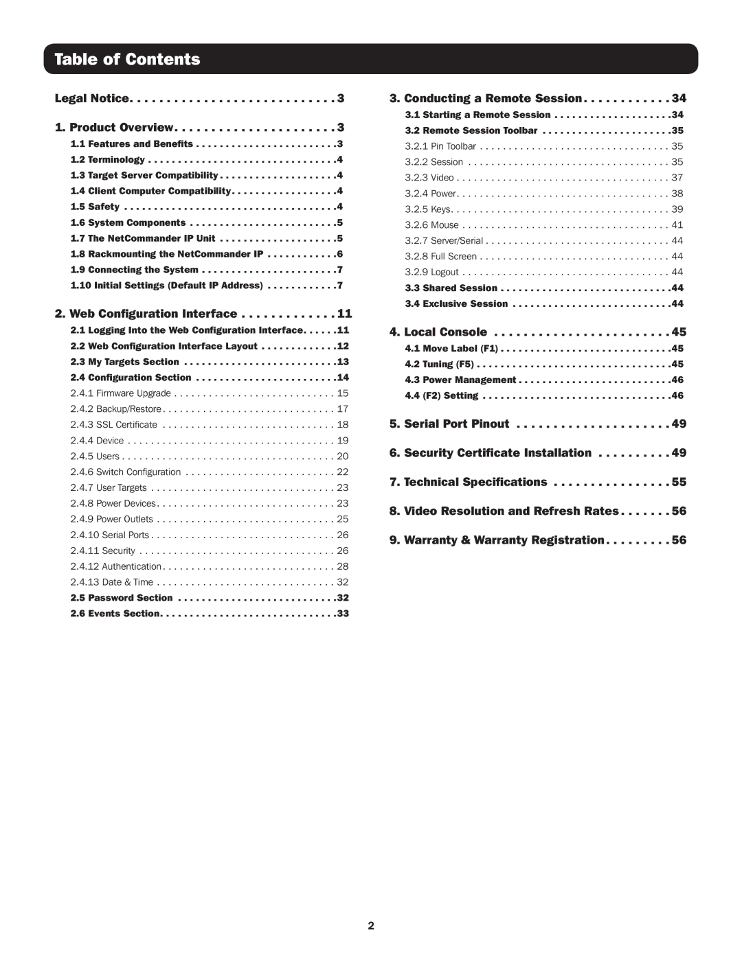 Tripp Lite B072-032-IP2, B072-016-IP2, B072-032-IP4, B072-016-IP4 owner manual Table of Contents 