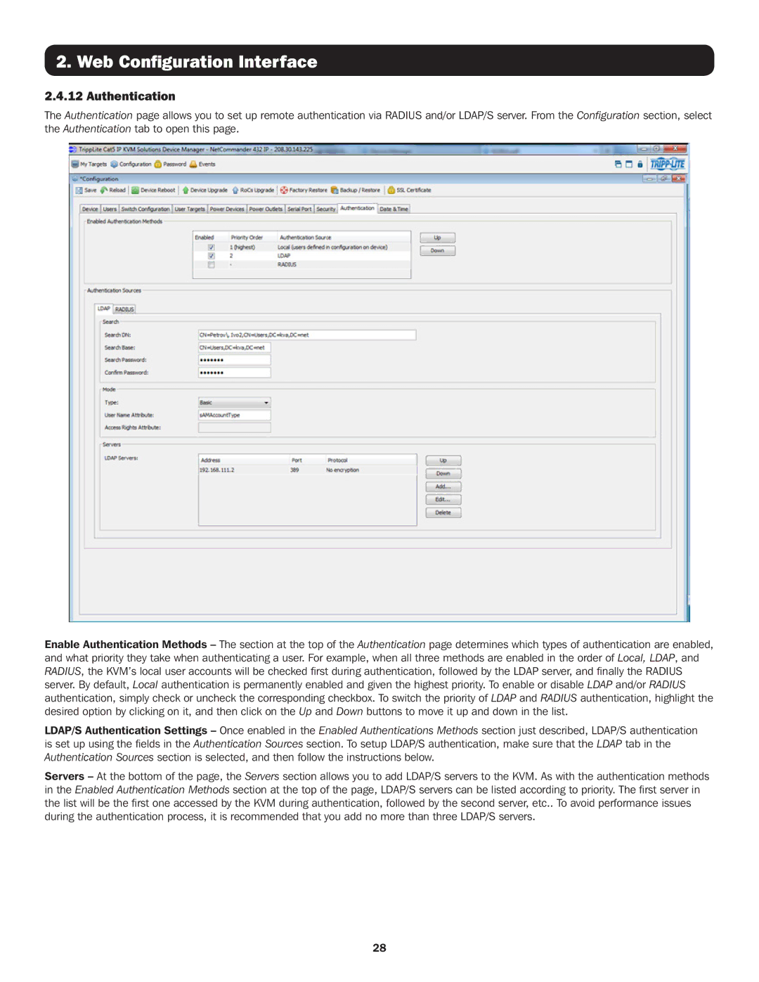 Tripp Lite B072-016-IP2, B072-032-IP4, B072-032-IP2, B072-016-IP4 owner manual Authentication 