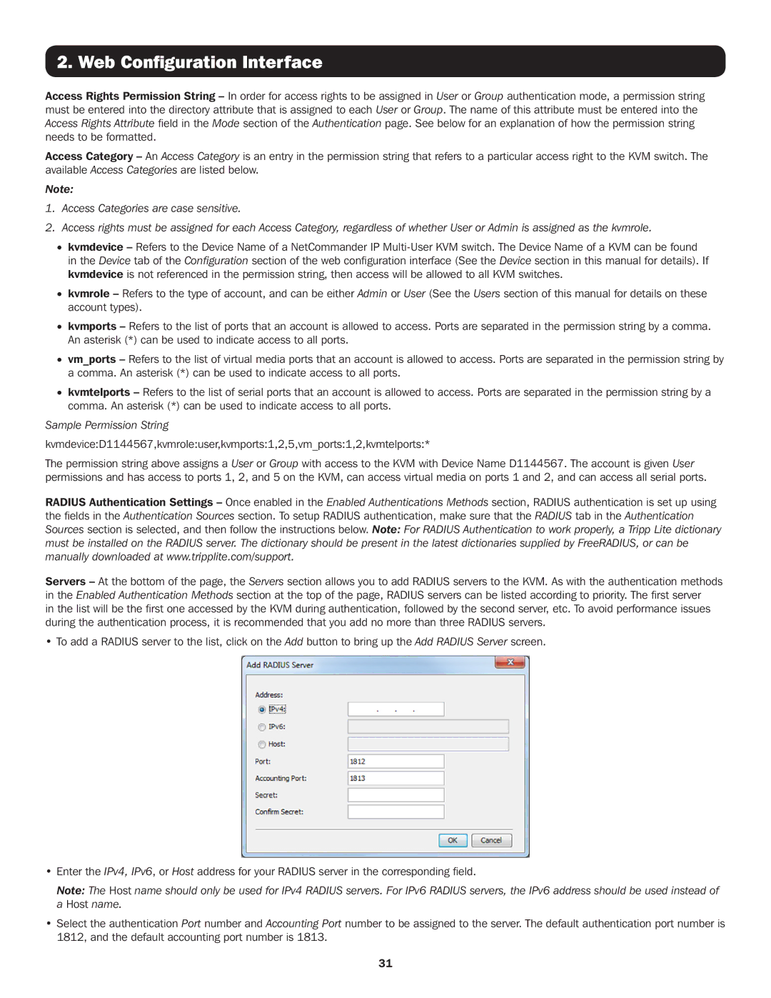 Tripp Lite B072-016-IP4, B072-016-IP2, B072-032-IP4, B072-032-IP2 owner manual Sample Permission String 