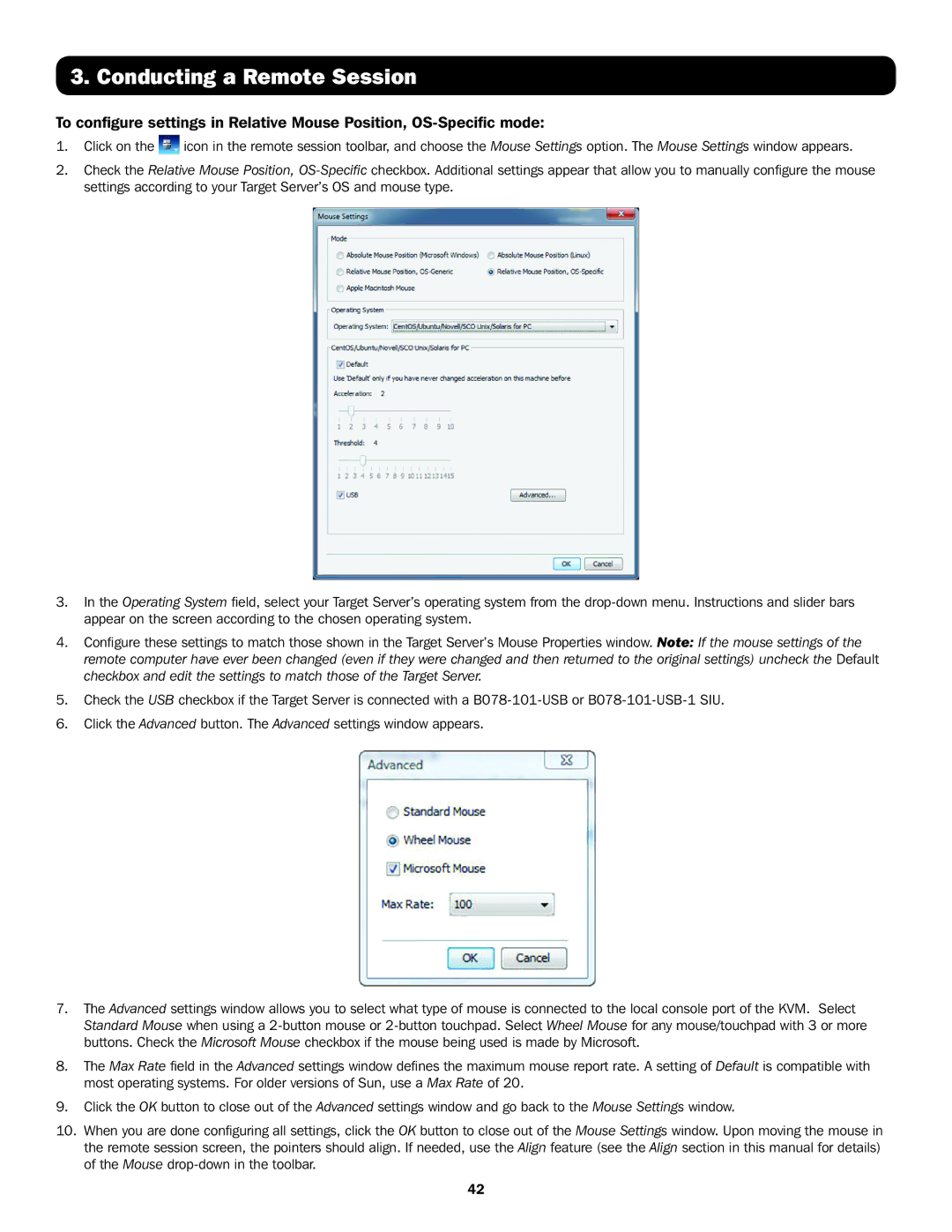 Tripp Lite B072-032-IP2, B072-016-IP2, B072-032-IP4, B072-016-IP4 owner manual Conducting a Remote Session 