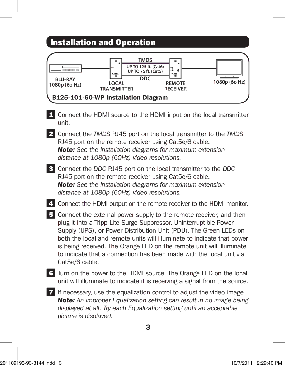 Tripp Lite B125-101-60-WP owner manual Ddc 