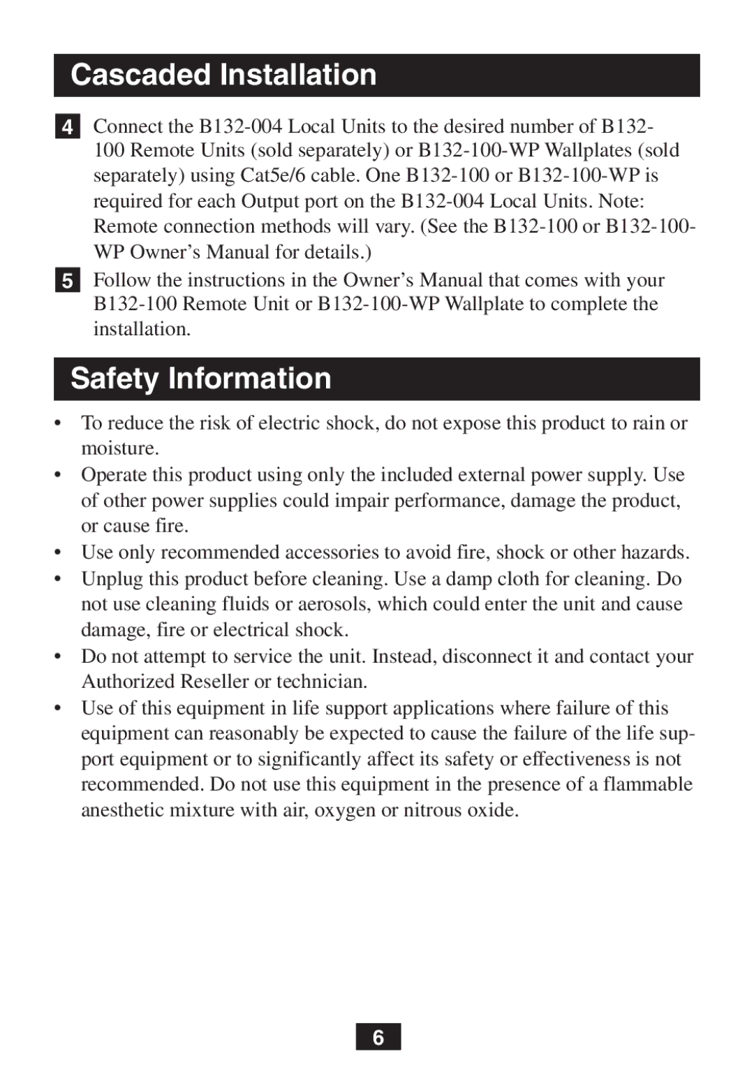 Tripp Lite B132-004 owner manual Safety Information 