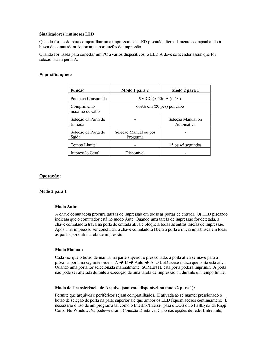 Tripp Lite B170-002-R user manual Especificações 