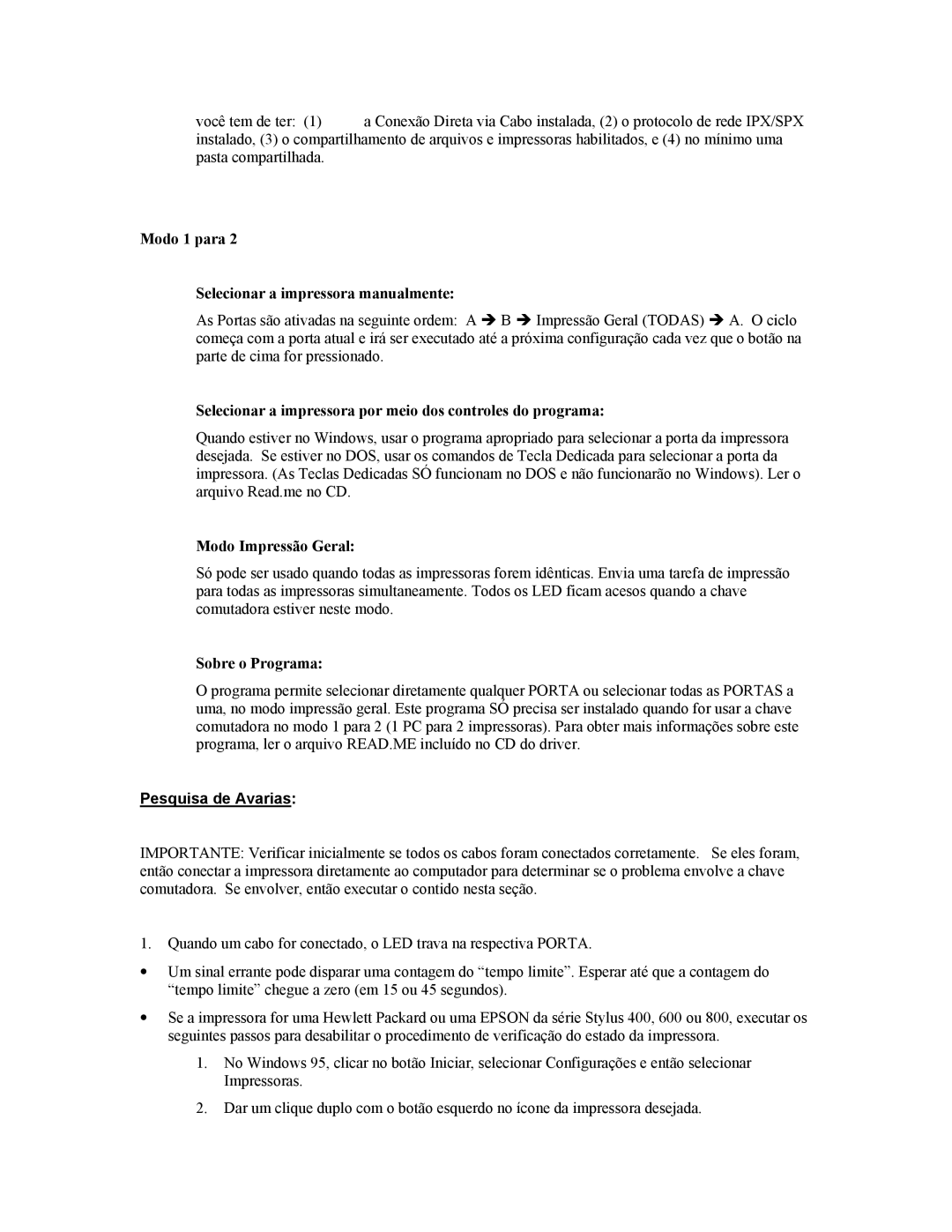 Tripp Lite B170-002-R user manual Pesquisa de Avarias 