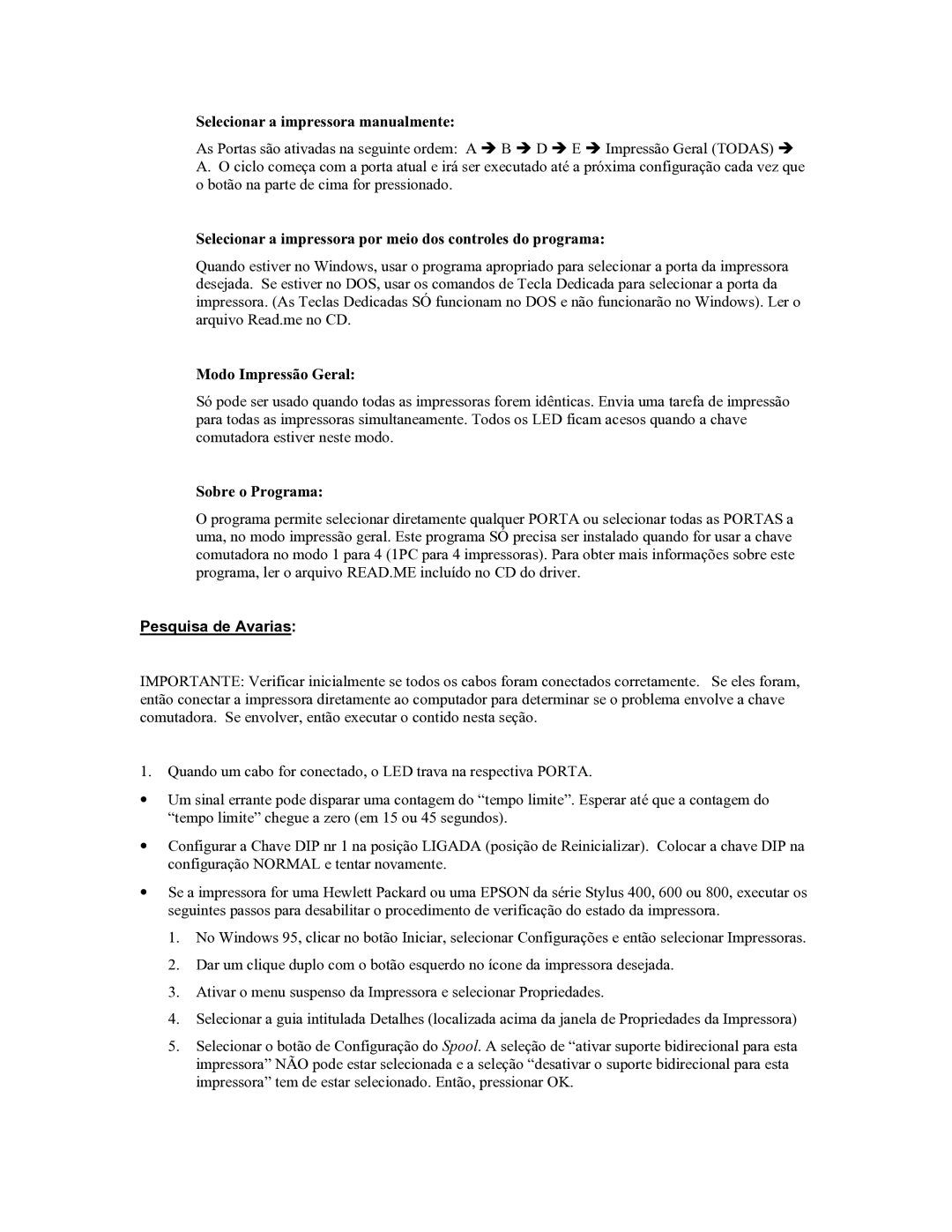 Tripp Lite B170-004-R user manual Pesquisa de Avarias 