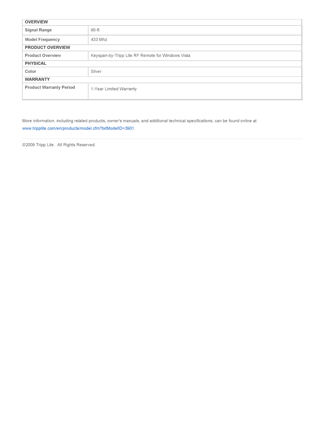 Tripp Lite ER-V2 specifications Overview 