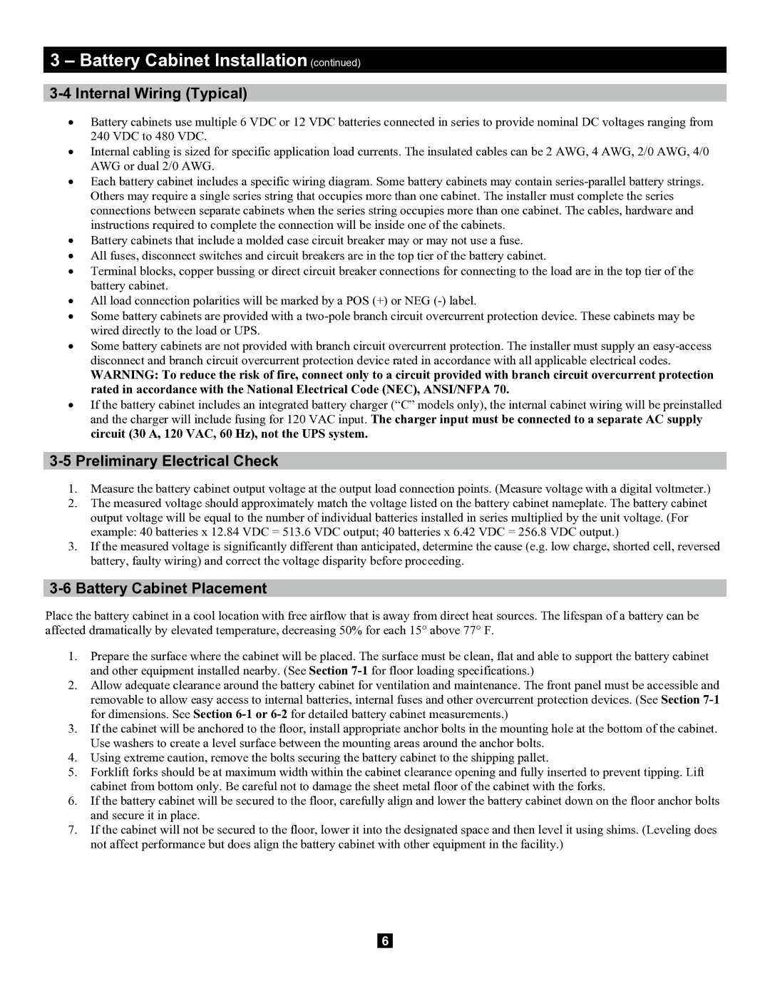 Tripp Lite Extended-Run 3-Phase Battery Cabinet owner manual Internal Wiring Typical, Preliminary Electrical Check 