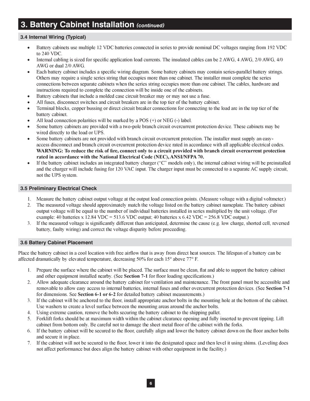 Tripp Lite Extended-Run Single-Phase Battery Cabinet owner manual Internal Wiring Typical, Preliminary Electrical Check 