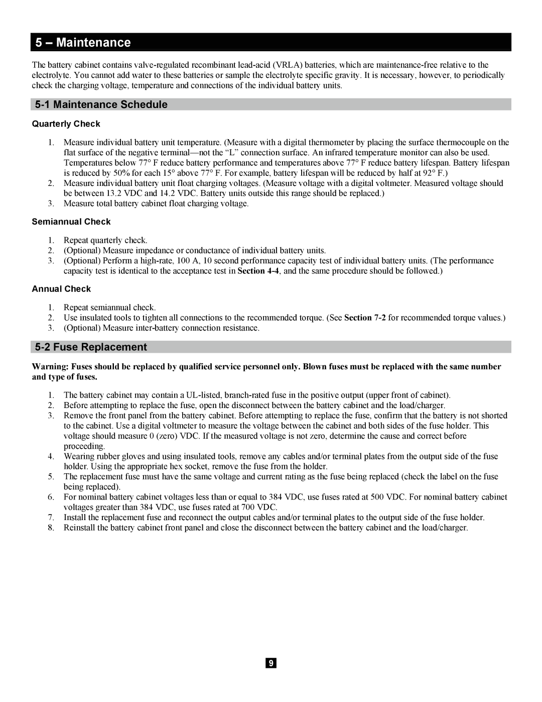 Tripp Lite Extended-Run owner manual Maintenance Schedule, Fuse Replacement 