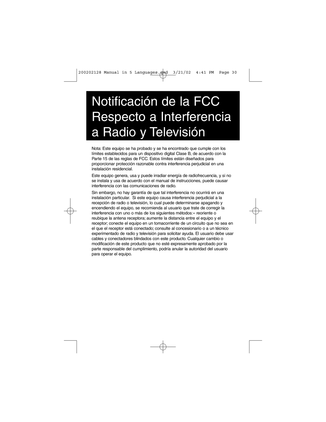 Tripp Lite F200-003-R user manual Notificación de la FCC Respecto a Interferencia a Radio y Televisión 